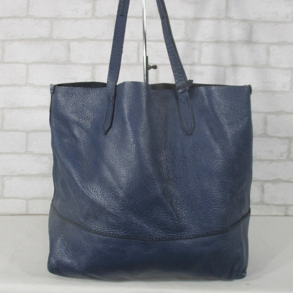 J.Crew Blue Leather Tote Hobo Shoulder Bag